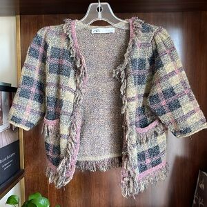 Zara cropped sparkly cardigan
